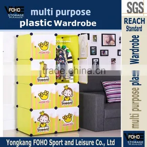 AL0028-8 DIY Cartoon Mokyo Wardrobe 8 Cubes Apple Green Color Plastic China Supplier Small Storage Cabinet thumbnail-1