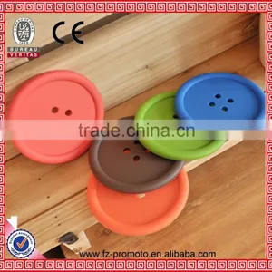 Good Quality Creative Household Supplies Round Silicone Coasters Cute Button Coasters Cup Mat thumbnail-1