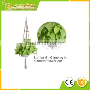 Wholesale 4 Sets Legs Macrame Natural Jute Plant Hanger &Holder and Metal Ring, 52-inches Length thumbnail-1