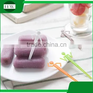 Eco Plastic Tableware Cartoon Person Shaped Fruit Fork Set thumbnail-5