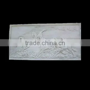 Stone Carving Relief of Eight Horse Sculpture thumbnail-1