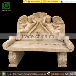 Carved Yellow Marble Bench For Sale thumbnail-1