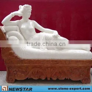 White Marble Nude Woman Statue thumbnail-1