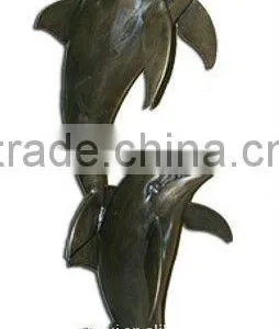 Bronze Dolphin Statue Pool thumbnail-1