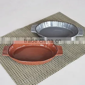 Ceramic au Grantin Rice Dish,stoneware Baking Pan,ceramic Bakware Roasting Plae thumbnail-2