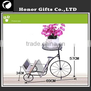 Fashion Design Wrought Iron Bicycle Plant Stand Decoration Bicycle Flower Stand thumbnail-5