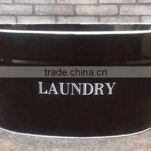 Black Laundry Bucket With White Rim thumbnail-1