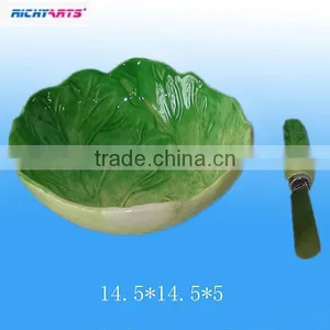 Unique Ceramic Plates With Spreader Knife in Vegetable Design thumbnail-1