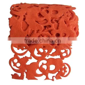 2017 Wholesale Designer Felt Scrapbooking Custom Fabric Orange Color Ghost Shaped Ribbon Crafts Suppliers for Halloween Decor thumbnail-1