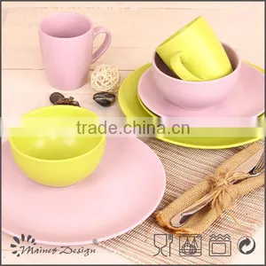 Ceramic Stoneware Dinner Set for 4 Persons/pink Dinner Set 16pcs/ceramic Dinner Set Design thumbnail-3