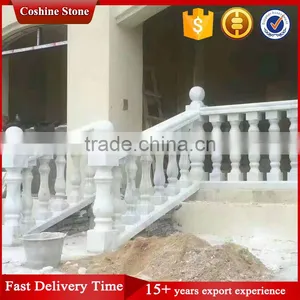 Private Villa Balcony and Stair Decorative Natural White Marble Railing thumbnail-4