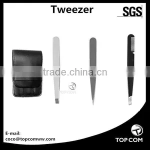 Black Slanted Tip With Eyebrow Comb,Gold Flat Tip Tweezer,Red Pointed Tip Tweezer thumbnail-1