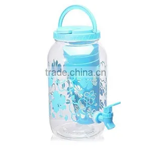 Outdoor Colorful Printing 1 Gallon Plastic Water Dispenser w/ Valve - 4 Extra Cups thumbnail-3