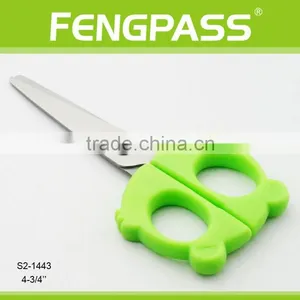 S2-1443 4-3/4" 2CR13 Stainless Steel PP Plastic Handle Cute Paper Cutting Stationery / Kid Scissors With Blunt Tip thumbnail-1