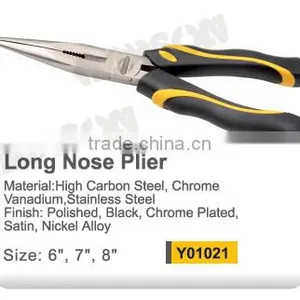 Nikel Plated High Quality Long Nose Plier With TPR Handle thumbnail-1