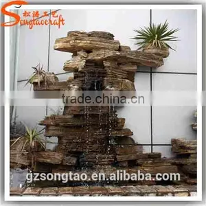 Outdoor Customized Fiber Glass Artificial Rockry Fountain Artificial Rockry Project Fountain for Sale thumbnail-6