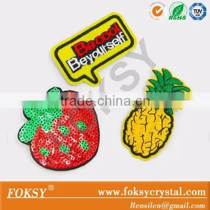 Lovely Strawberry Sequin Design Pineapple Embroidered Patches thumbnail-1