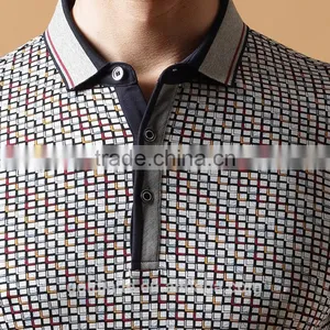 Mens Long Sleeve Polo Shirts OEM 100% Cotton Classic Collar Polo t Shirt for Men thumbnail-6