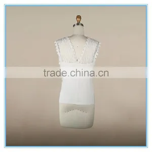 Latest White Sexy Women's Halterneck Slim Fit Lace Casual Tank Top thumbnail-3