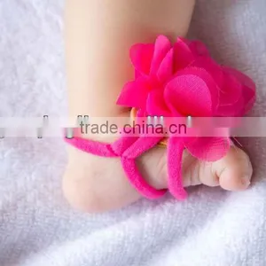 TOP BABY Sandals Baby Barefoot Sandals Children's Shoes Flower Baby Shoes Toddler Flower Shoes thumbnail-1