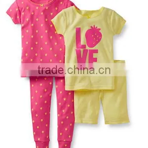 2014 New Arrival 100% Cotton Cheap Sleepwear Baby Girl's 4-piece Pajamas Sets thumbnail-1