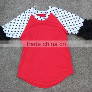 Pernickety Boutique Baby Girl Raglan Shirt Ruffle Long and the 3/4 Sleeve Wholesale 2016 Winter Shirt Children Girls Top thumbnail-4