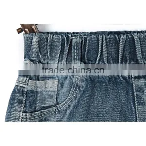 OEM Service Bulk Wholesale Sunflower Print Denim Baby Jeans With Fray Hem thumbnail-4