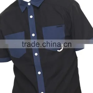 2015 Latest Design Model Brand 100% Cotton Double Chest Pocket Men Casual Short Shirt thumbnail-1