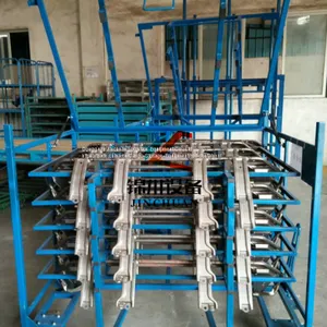 Blue Removable Steel Auto Parts Turnover Trolley With Four Wheel thumbnail-1