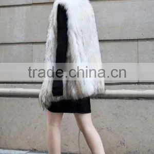 YR205 Europe Hot Selling Winter Real Raccoon Fur Vest/Dyed Hand Knitted Fur Vest thumbnail-5