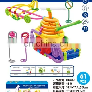 Hot Sales High Quality Educational DIY Kids Raibow Twist Rods Toys thumbnail-3