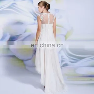 Elegant Fashion White Sexy Short Front Long Back Wedding Dress thumbnail-6