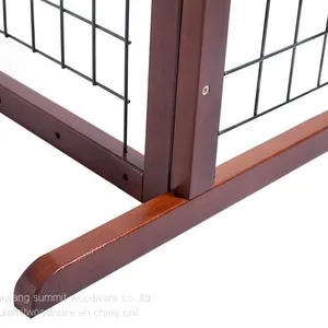 Wood Dog Gate Adjustable Indoor Solid Construction Pet Fence thumbnail-3