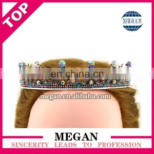 Round Full Jewelry Rhinestone Hair Crowm Wedding Cake Topper Bride Tiara Wholesale thumbnail-6