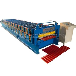 Double Trapezoidal Layer Roof Tile Roll Forming Machine With High Quality thumbnail-1
