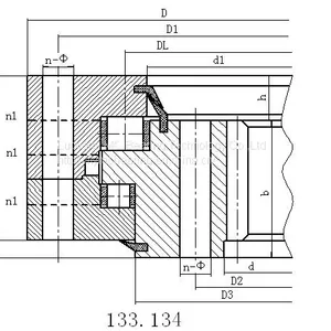 Crane Bearing 133.25.630 Crossed Roller Slewing Bearing 764*496*148mm thumbnail-1
