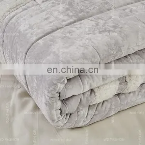 Sherpa Comforter and Throw Combo Set, Ultra Softy Fluffy Warm Checker Plaid Pattern Cold Winter Bedding Set thumbnail-6