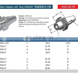 CAT40CAT50-MTA/MW1234 With Flat Tail Mohs Tool Holder thumbnail-3