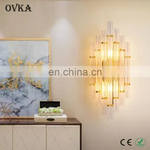 Golden Crystal Wall Lamp LED Living Room Decorative Wall Lamp thumbnail-1