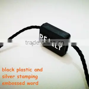 Factory Custom Black Plastic Hang Tag/string Seal With Logo Printing for Sale thumbnail-2