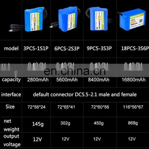 Customizable DIY li Ion 3.7v 7.4v 12v 14.8v 2AH 3AH 6AH 8AH 10Ah 15AH 16AH 18AH 21Ah 18650 Battery Pack for Solar Storage thumbnail-2