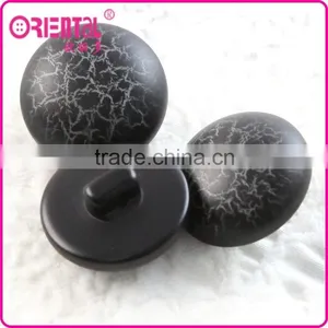 High End Black Mushroom Shape Plastic Coat Button With Crack Designs thumbnail-1