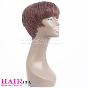 Short Red Brown Human Hair Wig With Wholesale Price thumbnail-1