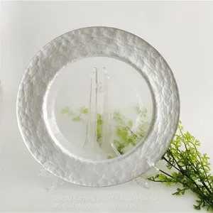 Gold Rimmed Glass Charger Plate For Wedding Dining Tableware Wholesale thumbnail-3