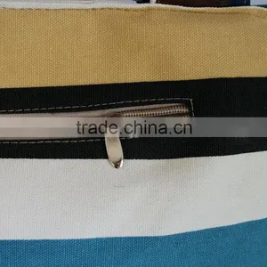 2015 New Arrival Big Capacity Women Lady Female Canvas Stripe Printed Tote Bag thumbnail-5