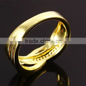 New Product 2017 Cubic Zirconia Hong Kong Factory 2-Tone Plated Wedding Band Ring thumbnail-4
