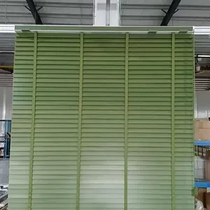 Green Color 50mm Slats Basswood Venetian Blinds Manual Control System thumbnail-1