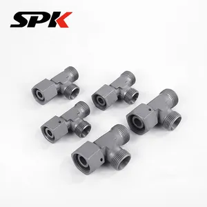 Carbon Steel Hydraulic Oil Tube Fitting, Stainless Steel Tee Ferrule-Type Transition Fitting With One End Female Thread & CC Union Joint thumbnail-2