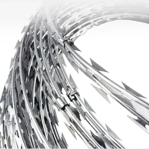 Stainless Steel 304 Safety Fence Wire Suitable for Prisons/Walls/Protection Razor Barbed Wire Coil thumbnail-2
