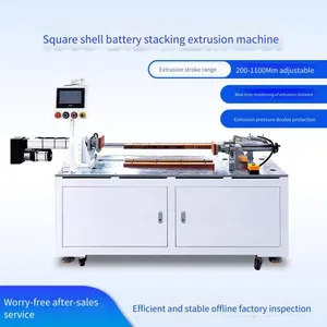 Square Shell Lithium Battery Pack Module Stacking, Extrusion and Strapping Machine, Square Aluminum Shell Battery Extruder With Adjustable Pressure thumbnail-1